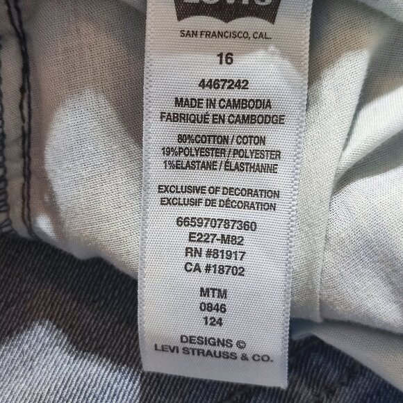 Levi's 511 jeans men's youth size 16 (W29XL30) denim blue colour slim fit jeans - Picture 8 of 15